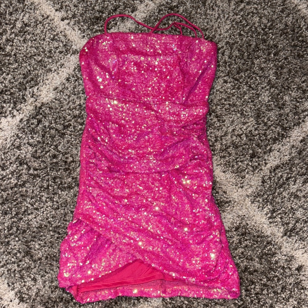Windsor Pink Sequin Mini Dress